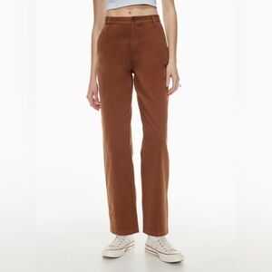 Aritzia Brown Wide Leg Pants Organic Cotton High Waist Size 6